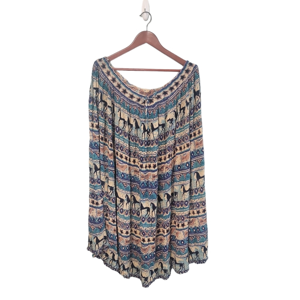 Vintage‎ Phool Safari Giraffe Bird Tribal African Jungle Skirt Size Medium